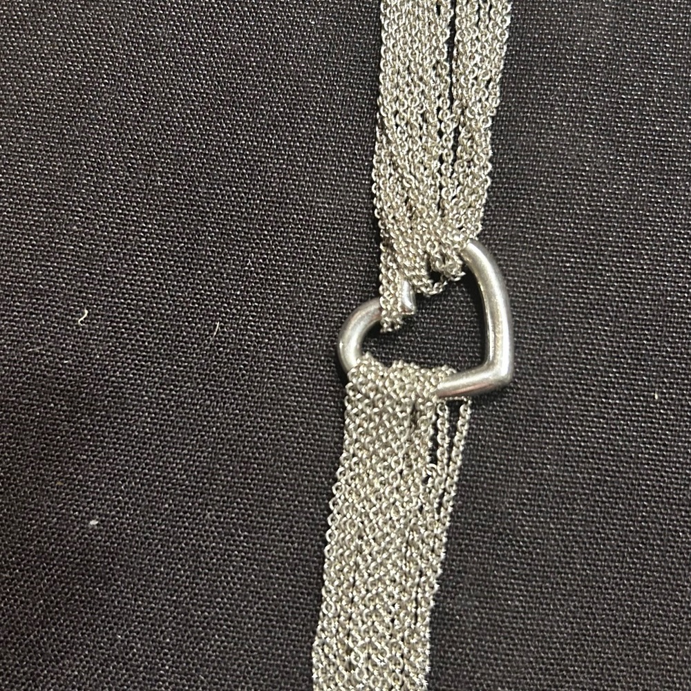 Auth Tiffany & Co. Silver Heart Multi-Chain Toggle Bracelet 6.75 L Send Offer - Picture 7 of 9